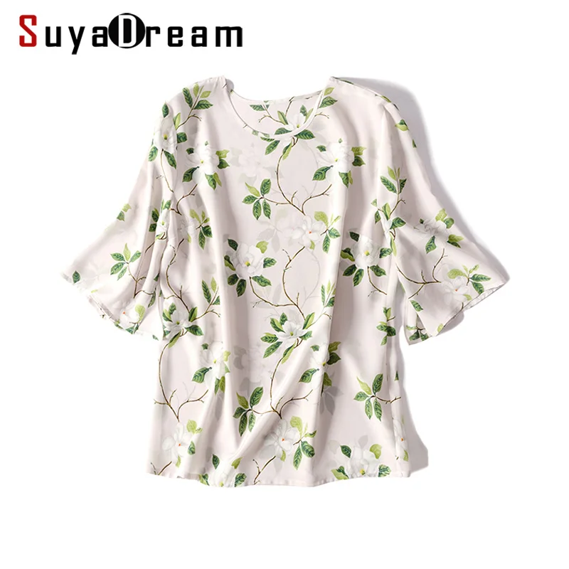 Women Print Blouse 100% REAL SILK Crepe Printed Blouse Shirt Half Sleeved Office Lady Blouses 2019 Fall OL Shirt
Women Print Blouse 100% REAL SILK Crepe Printed Blouse Shirt Half Sleeved Office Lady Blouses 2019 Fall OL Shirt