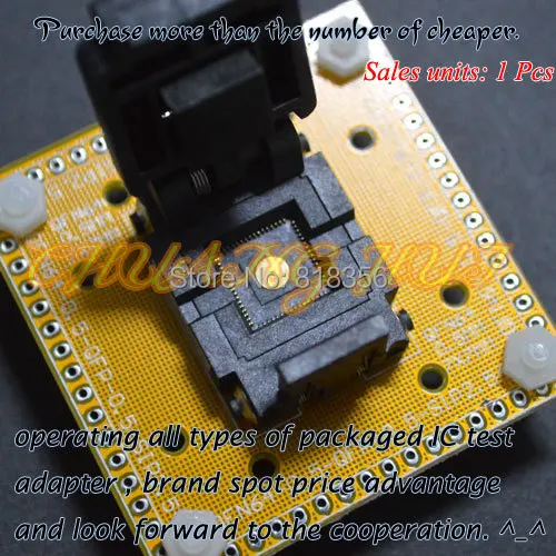 QFN64 Adapter test socket WSON64 DFN64 MLF64 Programmer Adapter Pitch=0.5mm Size=9x9mm
QFN64 Adapter test socket WSON64 DFN64 MLF64 Programmer Adapter Pitch=0.5mm Size=9x9mm