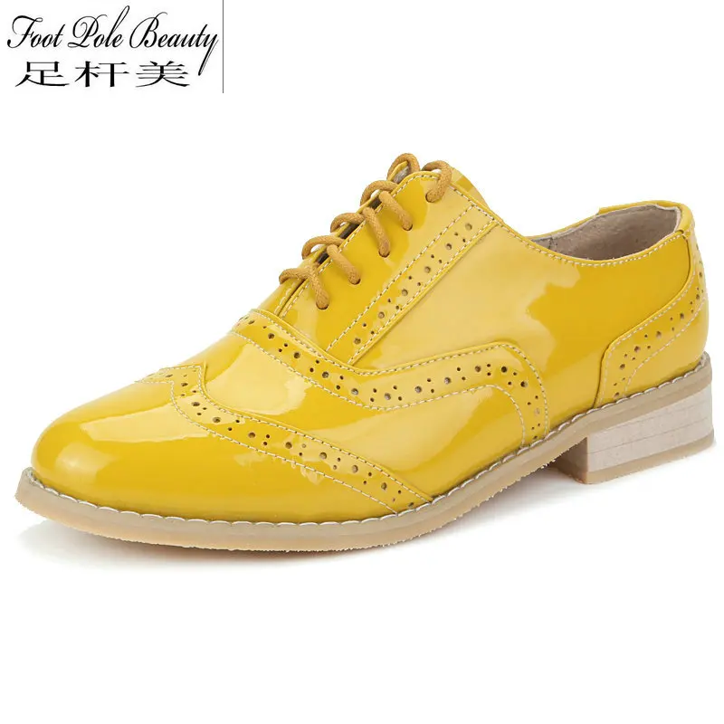 Brand handmade shoes female yellow Patent Leather flat shoes Plus Size Woman oxford shoes for women zapatos mujer Brogues oxford
Brand handmade shoes female yellow Patent Leather flat shoes Plus Size Woman oxford shoes for women zapatos mujer Brogues oxford