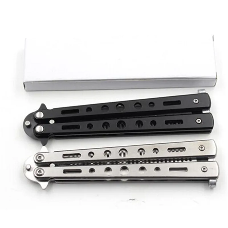 Stainless Steel Silver Practice Butterfly In Knife Trainer Training Folding Knife Dull Tool Outdoor Camping Knife Comb
Stainless Steel Silver Practice Butterfly In Knife Trainer Training Folding Knife Dull Tool Outdoor Camping Knife Comb