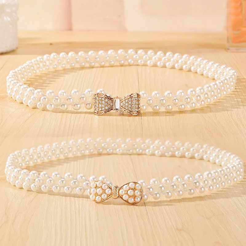 Newly Design Women's Fashion Elegant Faux Pearl Beads Rhinestone Charms Waist Belt Strap Dress accessories Drop Shipping
Newly Design Women's Fashion Elegant Faux Pearl Beads Rhinestone Charms Waist Belt Strap Dress accessories Drop Shipping