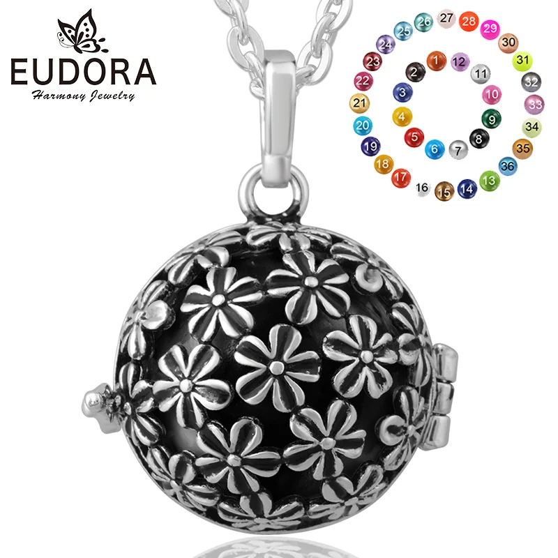 Eudora 20mm Mexican Bola Pregnant Ball Pendant Necklace Flower Black Locket Cage Long Necklaces For Women Fine Jewelry K98Y20
Eudora 20mm Mexican Bola Pregnant Ball Pendant Necklace Flower Black Locket Cage Long Necklaces For Women Fine Jewelry K98Y20