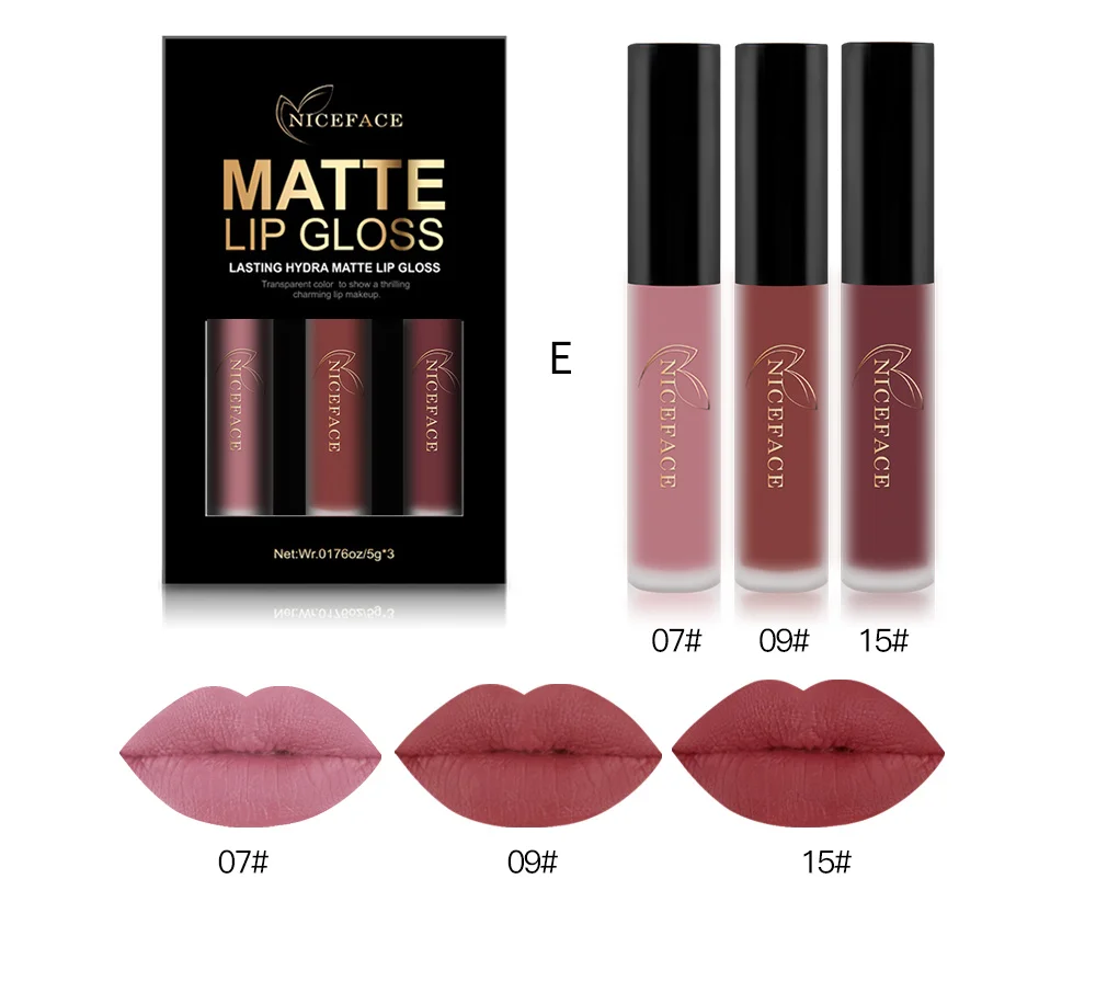 3PCS Liquid Lipstick Set Long-Lasting Matte Lip Stick Make Up Waterproof Velvet Batom Nude Sexy Lip Gloss Cosmetics Kit
3PCS Liquid Lipstick Set Long-Lasting Matte Lip Stick Make Up Waterproof Velvet Batom Nude Sexy Lip Gloss Cosmetics Kit