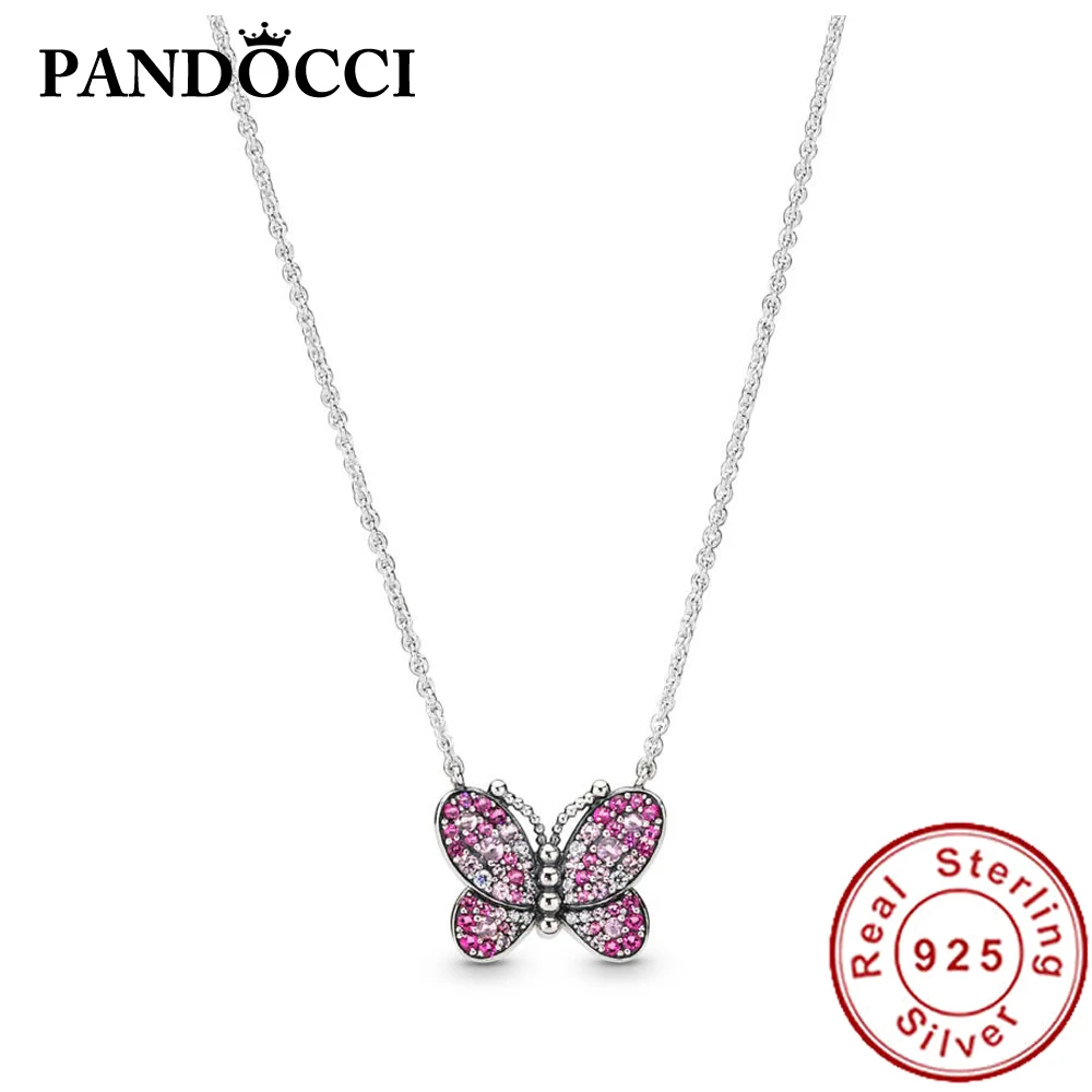 PANDOCCI 100% 925 Sterling Silver New 397931NCCMX Dazzling Pink Butterfly Necklace Spring Fashion High Quality Clavicle Chain
PANDOCCI 100% 925 Sterling Silver New 397931NCCMX Dazzling Pink Butterfly Necklace Spring Fashion High Quality Clavicle Chain