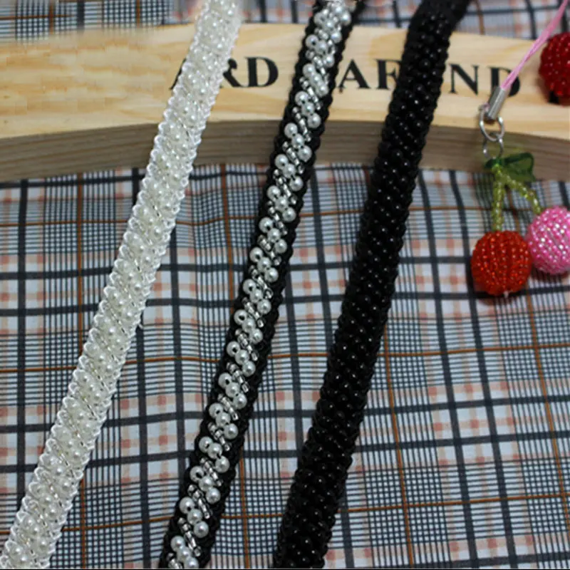 3Yards/lot White/Black Pearl Beaded Embroidered Rhinestones Applique Braided Lace Ribbon Trim 5-121
3Yards/lot White/Black Pearl Beaded Embroidered Rhinestones Applique Braided Lace Ribbon Trim 5-121