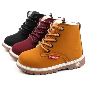 2018 New boys and girls snow fashion Martin boots baby thick children's booties
