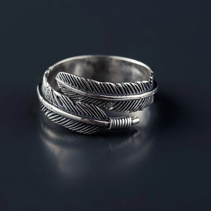 SMJEL New Fashion Punk Thai Sliver Leaf Ring Vintage Feather Rings for Women Adjustable Arrow Ring Men Bohemia Jewelry Gifts
SMJEL New Fashion Punk Thai Sliver Leaf Ring Vintage Feather Rings for Women Adjustable Arrow Ring Men Bohemia Jewelry Gifts