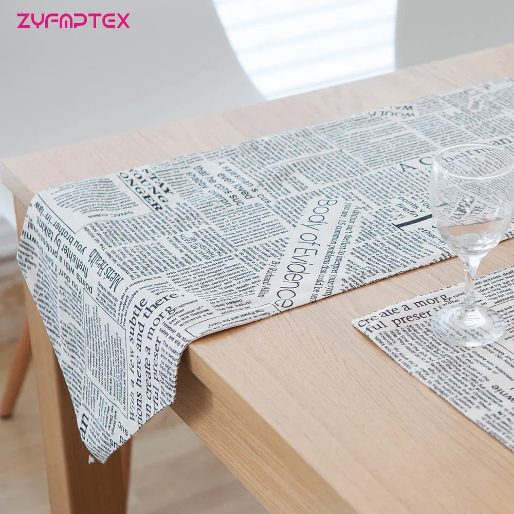 ZYFMPTEX 30*180cm/200cm/220cm Table Runner European British Style Vintage Cotton Linen English Newspaper Pattern Desk Flag
ZYFMPTEX 30*180cm/200cm/220cm Table Runner European British Style Vintage Cotton Linen English Newspaper Pattern Desk Flag