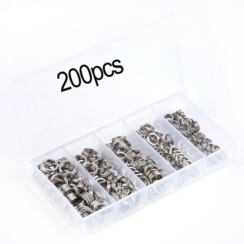 200Pcs/Lot Stainless Steel Split Fishing Ring with Box Heavy Duty Fishing Double Ring Connector Fishing Accessories
200Pcs/Lot Stainless Steel Split Fishing Ring with Box Heavy Duty Fishing Double Ring Connector Fishing Accessories