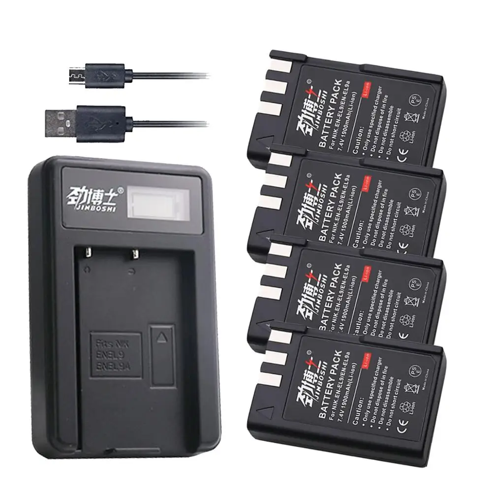 4Pcs EN-EL9 EN EL9 EN-EL9a EN EL9a EL9a Replacement Li-ion Battery & USB LCD Charger for Nikon EN-EL9a D40 D60 D40X D5000 D3000
4Pcs EN-EL9 EN EL9 EN-EL9a EN EL9a EL9a Replacement Li-ion Battery & USB LCD Charger for Nikon EN-EL9a D40 D60 D40X D5000 D3000