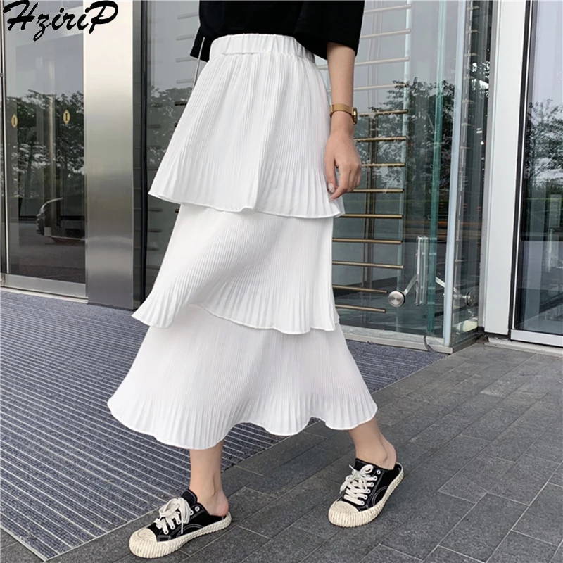 Hzirip Women New 2019 Spring Autumn Vintage High Waist Skirts Solid Ladies All-Macth Elegant A Line White Black Office Lady 
Hzirip Women New 2019 Spring Autumn Vintage High Waist Skirts Solid Ladies All-Macth Elegant A Line White Black Office Lady