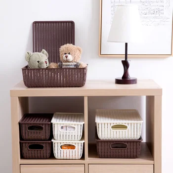 Imitation Rattan Desktop Storage Basket Hollow Clothes Storage Basket Kitchen Plastic Snack Basket Storage Box With Covers
Imitation Rattan Desktop Storage Basket Hollow Clothes Storage Basket Kitchen Plastic Snack Basket Storage Box With Covers
