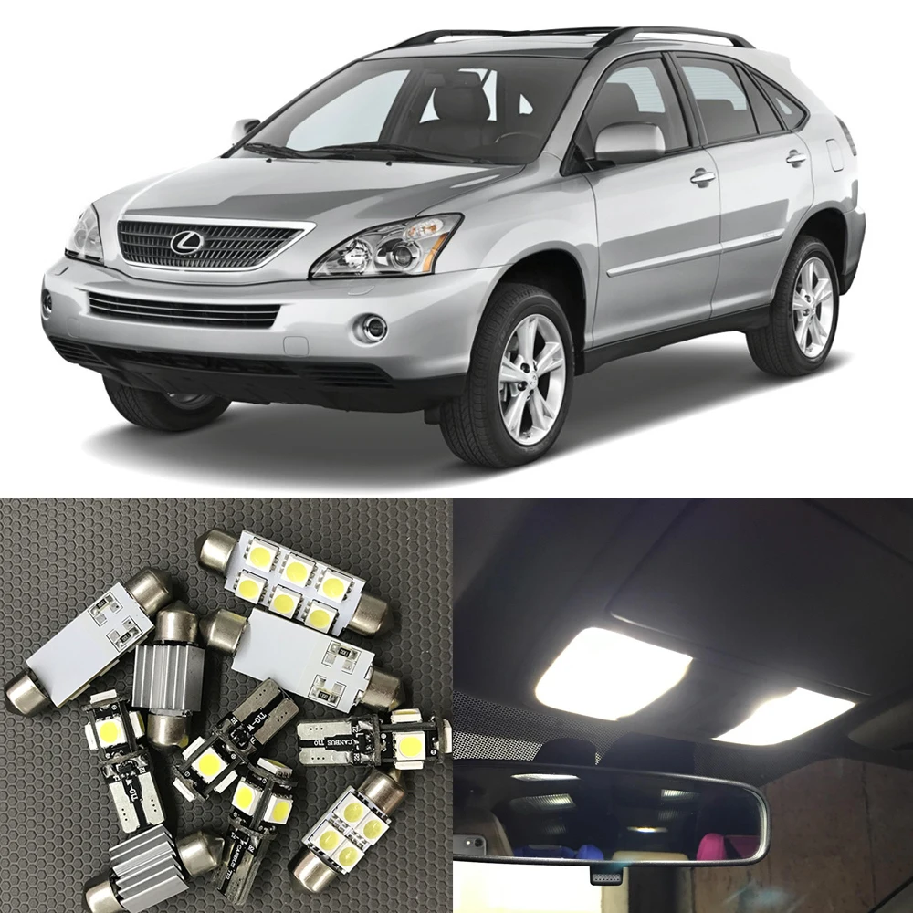 

19pcs White Canbus Car LED Light Bulbs Interior Side Marker Kit For 2004-2008 Lexus RX330 RX350 RX400h Map Dome Trunk Lights