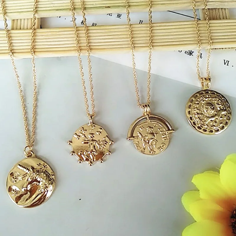 Vintage Gold Chain Roman Letter Coin Necklace Women Accessories Korean Fashion Emboss Unicorn Choker Necklace Jewelry collares
Vintage Gold Chain Roman Letter Coin Necklace Women Accessories Korean Fashion Emboss Unicorn Choker Necklace Jewelry collares