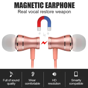 Earphones 3.5mm In Ear Headphones Magnetic Earbuds HiFi Stereo Sports Headsets With Mic Microphone Volume adjust for phone Mp3/4
Earphones 3.5mm In Ear Headphones Magnetic Earbuds HiFi Stereo Sports Headsets With Mic Microphone Volume adjust for phone Mp3/4