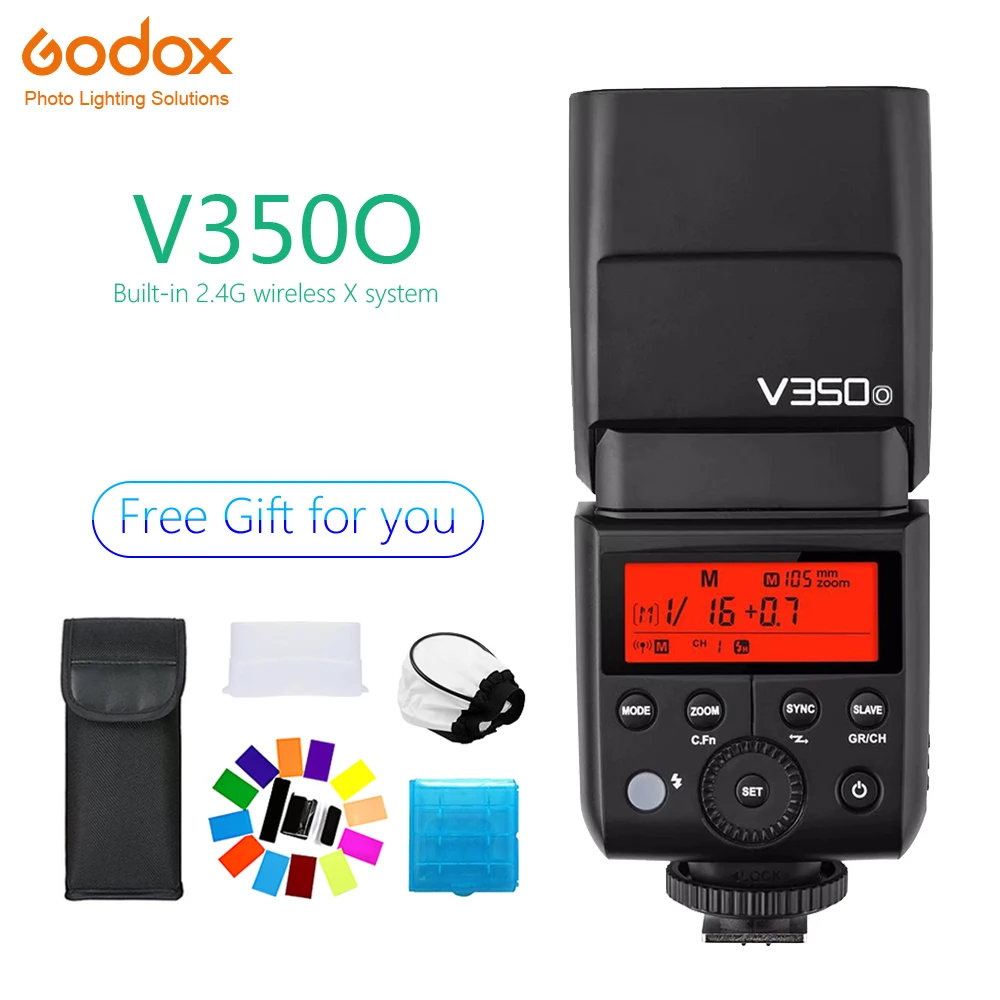Godox V350 V350O Speedlite flash lithium battery TTL HSS 1/8000s 2.4G Wireless photography for Olympus E-M10 E-M5 II E-M1 e-PL8
Godox V350 V350O Speedlite flash lithium battery TTL HSS 1/8000s 2.4G Wireless photography for Olympus E-M10 E-M5 II E-M1 e-PL8