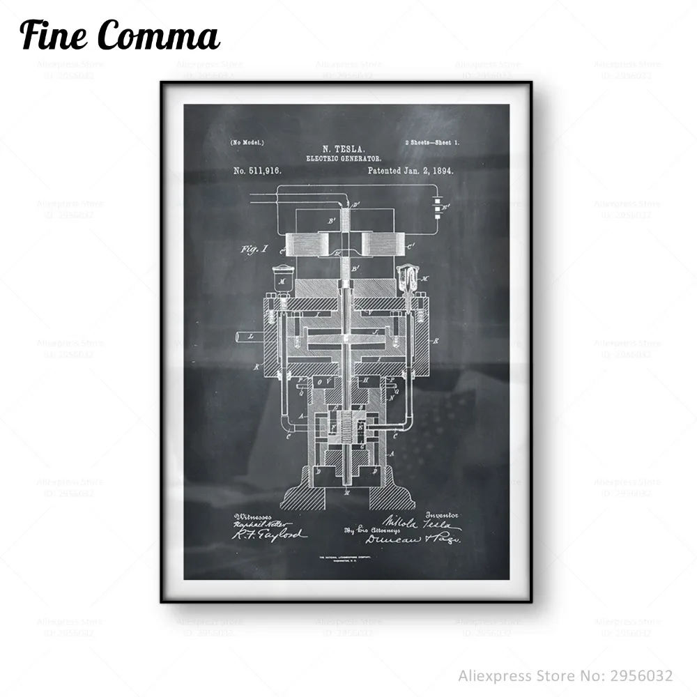 Nikola Tesla Electric Generator Canvas Art Patent Print Poster Wall Art Home Decor Vintage Art Retro Patent Canvas Print Picture
Nikola Tesla Electric Generator Canvas Art Patent Print Poster Wall Art Home Decor Vintage Art Retro Patent Canvas Print Picture
