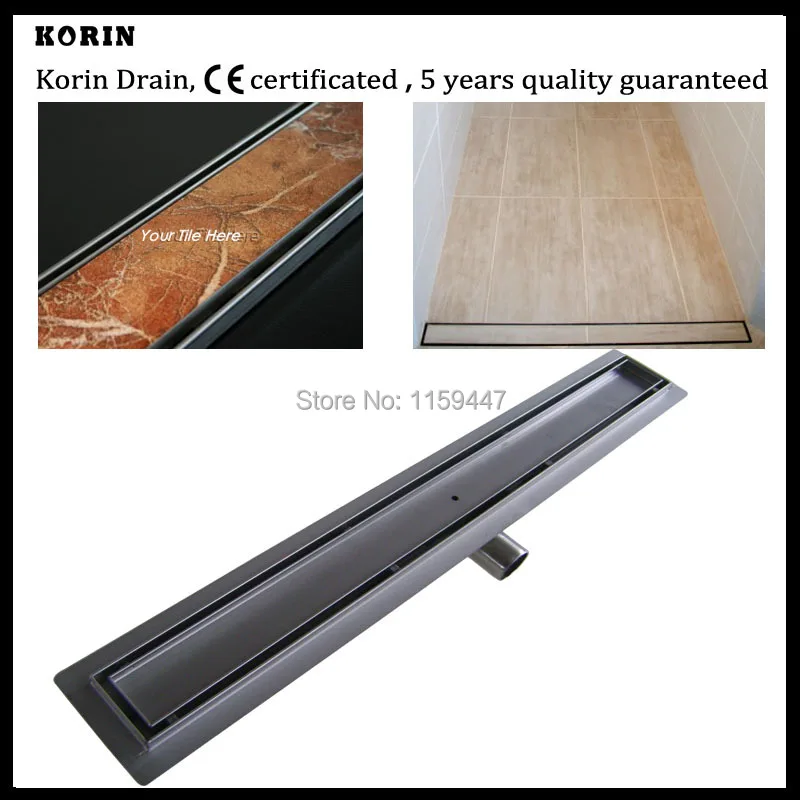 

600mm "TILE INSERT" Stainless Steel 304 Linear Shower Drain, Horizontal Drain, Floor Waste, Tile Insert Deodorant Shower Channel