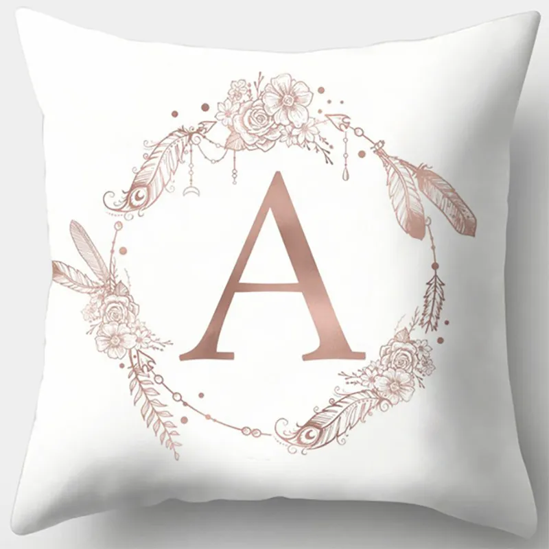 1Pcs Rose Gold Decorative Pillow English Alphabet Letter Cushion Cover Polyester Pillow Case Sofa Kussenhoes Home Decor LN1
1Pcs Rose Gold Decorative Pillow English Alphabet Letter Cushion Cover Polyester Pillow Case Sofa Kussenhoes Home Decor LN1