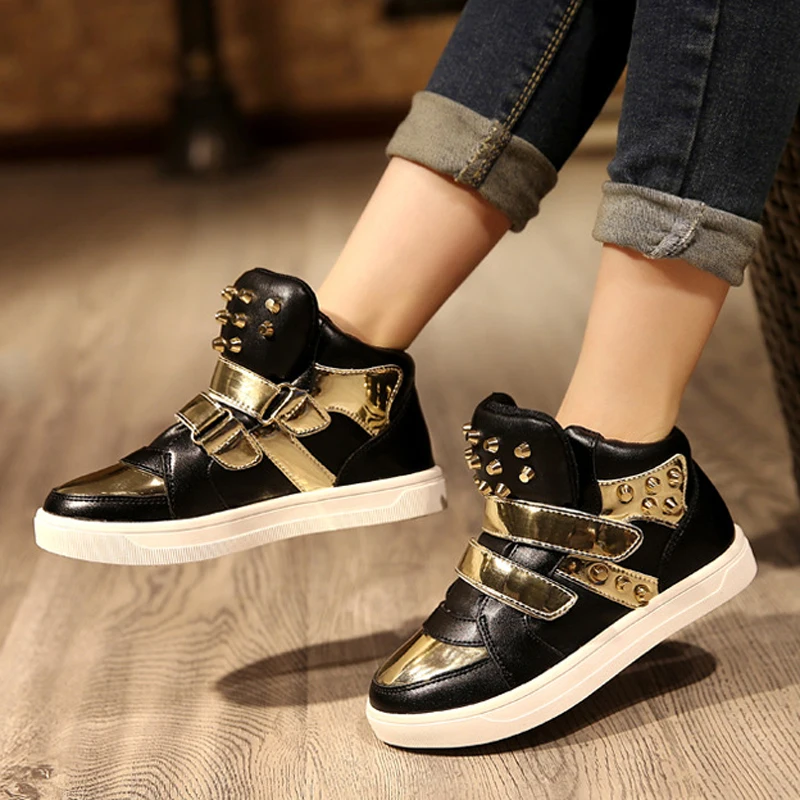 High-top Rivet Girls Fashion Boots New Autumn Winter Casual Sneakers Ankle Boots for girl White Black Shoes for Big Kids Shoes
High-top Rivet Girls Fashion Boots New Autumn Winter Casual Sneakers Ankle Boots for girl White Black Shoes for Big Kids Shoes