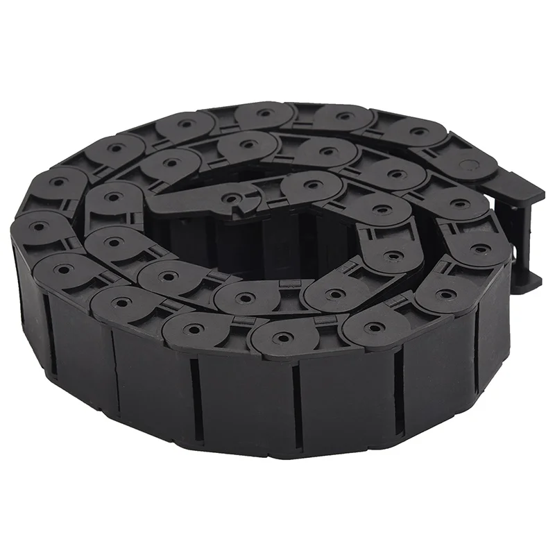 18mm x 37mm Black Flexible Semi Enclosed Cable Drag Chain 1M 39.4