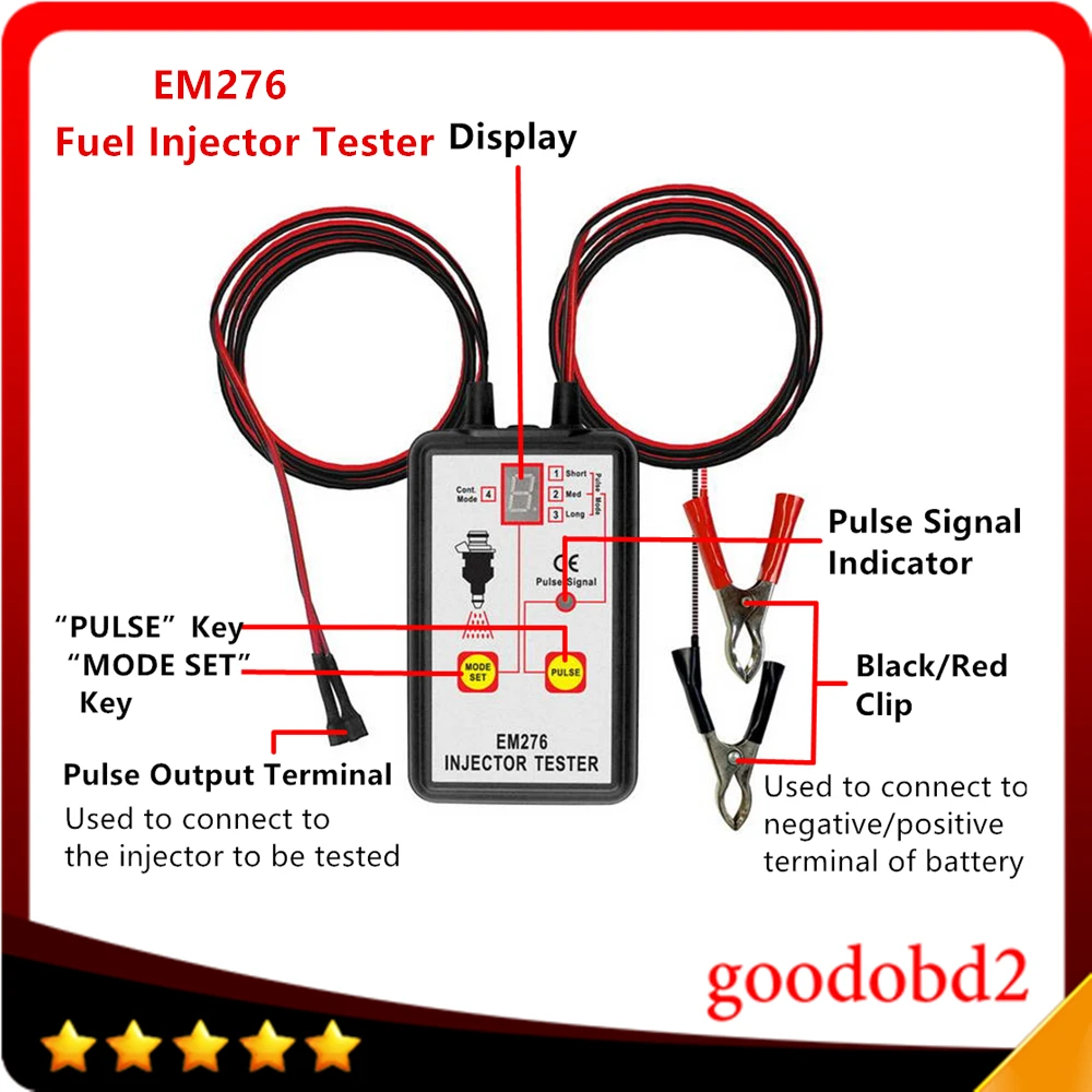 Car Fuel Pressure Tester EM276 Injector Tester Fuel Injector 4 Pluse Modes Tester Powerful Fuel Pump System Diagnostics Analyzer
Car Fuel Pressure Tester EM276 Injector Tester Fuel Injector 4 Pluse Modes Tester Powerful Fuel Pump System Diagnostics Analyzer