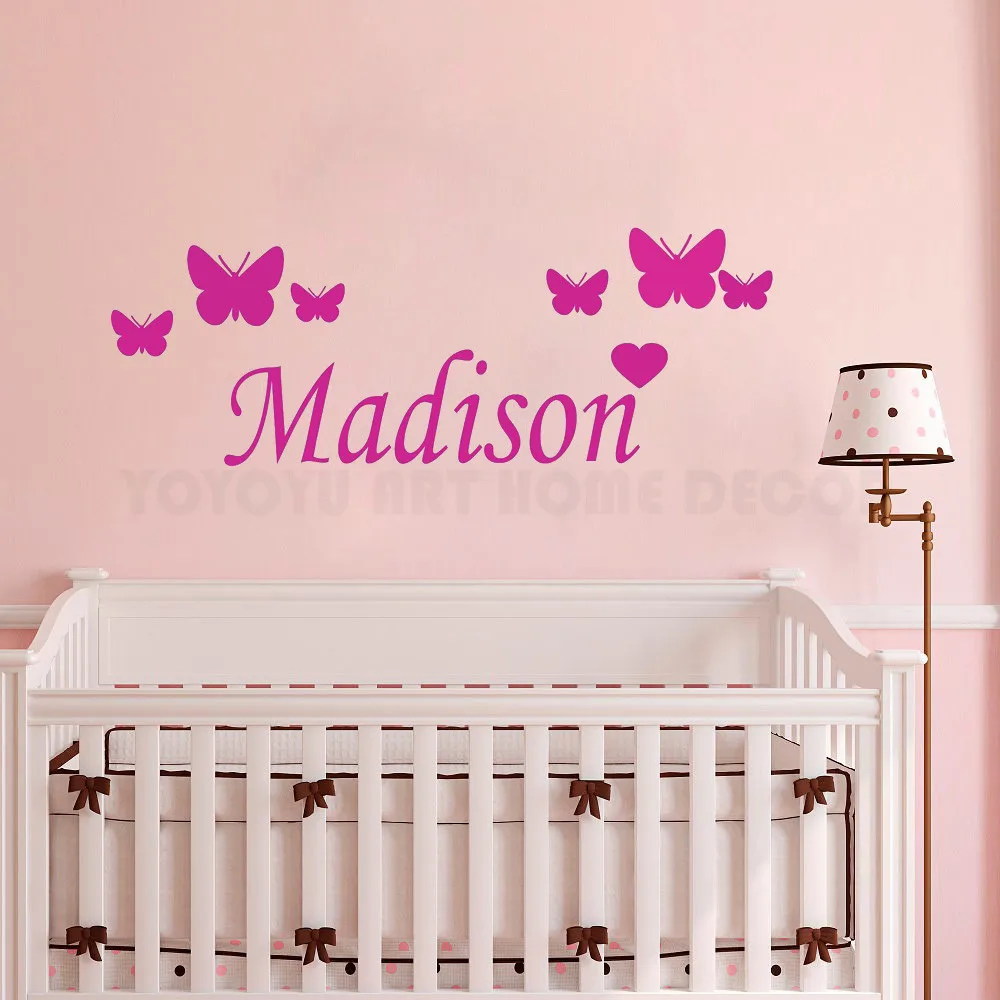 Custom your baby Name Wall Decal Removable Girls Name Butterflies Wall Sticker For Kids Bedroom Nursery Baby Room Mural AY1167
Custom your baby Name Wall Decal Removable Girls Name Butterflies Wall Sticker For Kids Bedroom Nursery Baby Room Mural AY1167