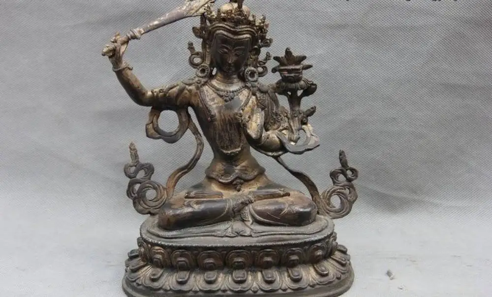 Tibet Buddhism Copper Bronze Manjusri Manjushri Kwan-yin Guan Yin Buddha Statue
Tibet Buddhism Copper Bronze Manjusri Manjushri Kwan-yin Guan Yin Buddha Statue