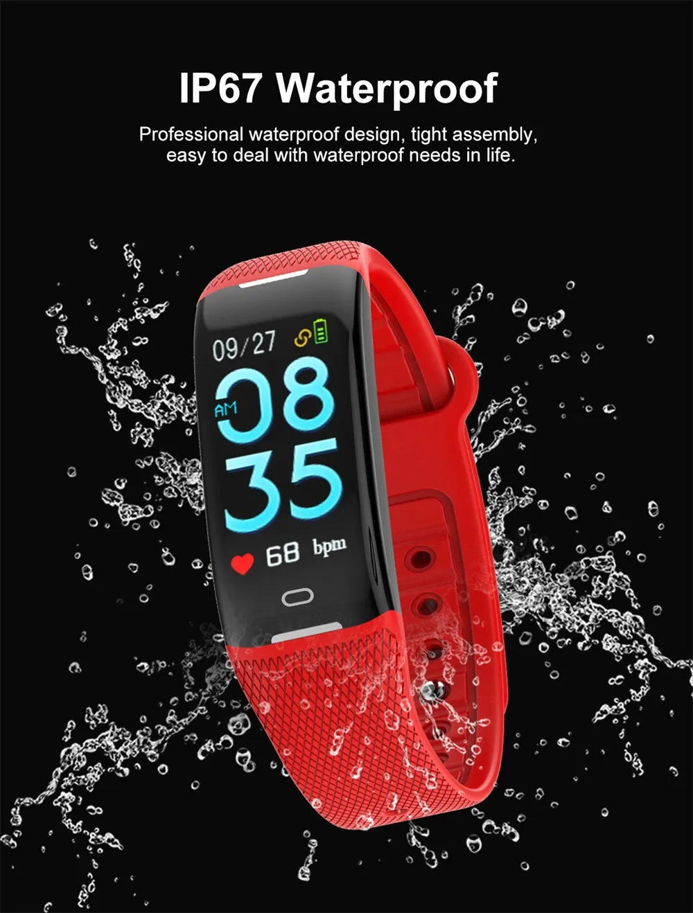 Bluetooth Smart Watch Color Screen Blood Pressure/Heart Rate Monitor Smart Bracelet USB charging waterproof Swimming Watch
Bluetooth Smart Watch Color Screen Blood Pressure/Heart Rate Monitor Smart Bracelet USB charging waterproof Swimming Watch