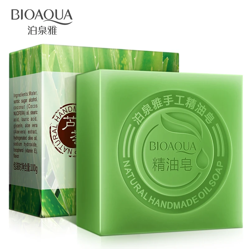 BIOAQUA Aloe Vera Handmade Soap Face/Body/Hand/Hair Repairing Cleaning Whitening Soap Blackhead Remover Acne Treatment Soap
BIOAQUA Aloe Vera Handmade Soap Face/Body/Hand/Hair Repairing Cleaning Whitening Soap Blackhead Remover Acne Treatment Soap