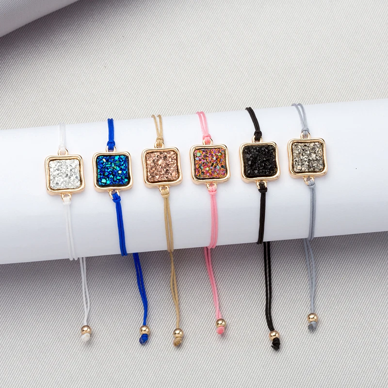 6 Colors Chain Drusy Women Bracelets Bangles Imitation Square Crystal Stone Druzy Bracelets Cuff Bangles Brand Jewelry
6 Colors Chain Drusy Women Bracelets Bangles Imitation Square Crystal Stone Druzy Bracelets Cuff Bangles Brand Jewelry