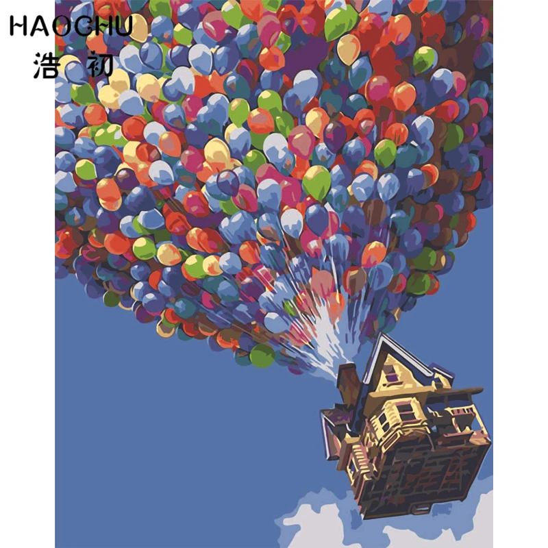 HAOCHU Flying House Colorful Balloon Oil Painting Wall Picture DIY Painting By Numbers Home Living Room Decor Kids Gifts Cuadros
HAOCHU Flying House Colorful Balloon Oil Painting Wall Picture DIY Painting By Numbers Home Living Room Decor Kids Gifts Cuadros