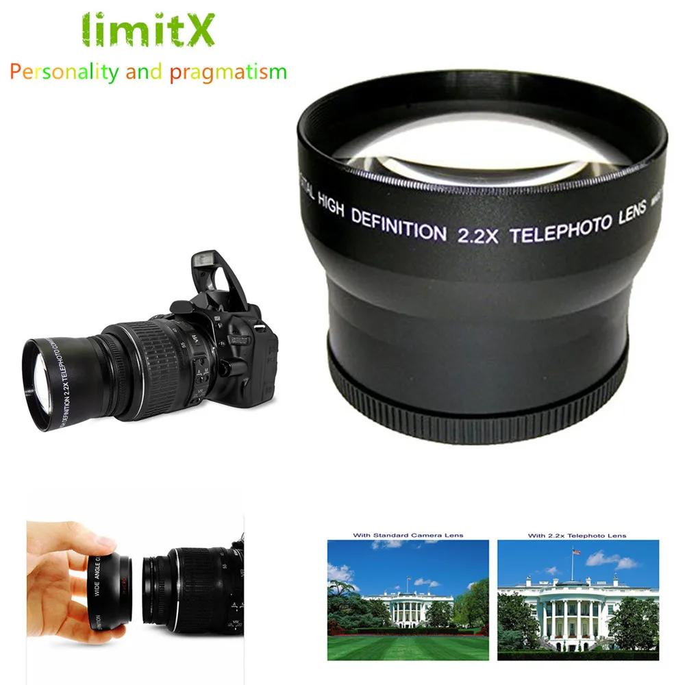 

55mm 2.2x magnification Telephoto Lens for Nikon D3400 D3500 D5600 D7500 with AF-P DX NIKKOR 18-55mm f/3.5-5.6G VR Lenses