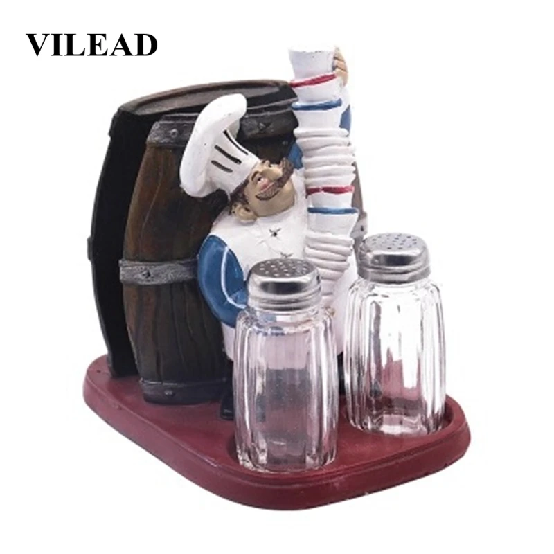 VILEAD 16cm Resin Salt And Pepper Can Paper Towel Holder Chef Figurine Creative Desktop Practical Ornament Decoration Home Decor
VILEAD 16cm Resin Salt And Pepper Can Paper Towel Holder Chef Figurine Creative Desktop Practical Ornament Decoration Home Decor