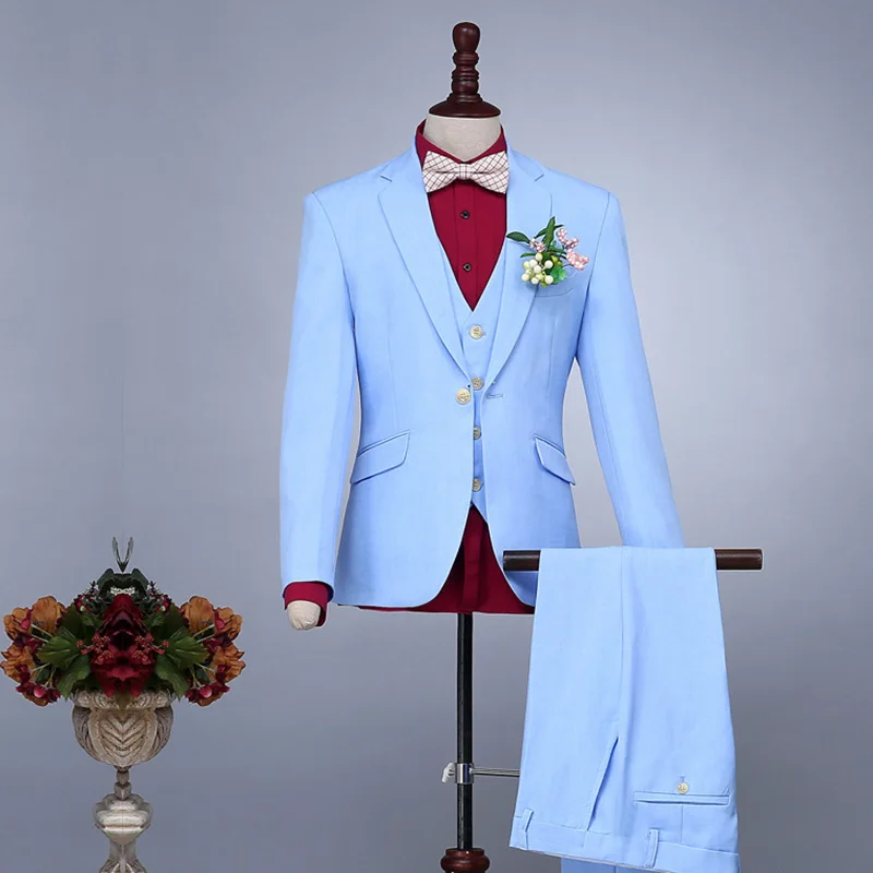 2016 Brand new adult Blue/Pink slim Business men suit Fashion Boutique party men suit sets(Jacket+Pants+vest)
2016 Brand new adult Blue/Pink slim Business men suit Fashion Boutique party men suit sets(Jacket+Pants+vest)