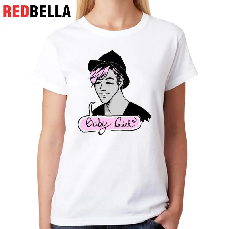 REDBELLA футболка Женщины мультипликационный персонаж красивый мальчик Femme хлопок