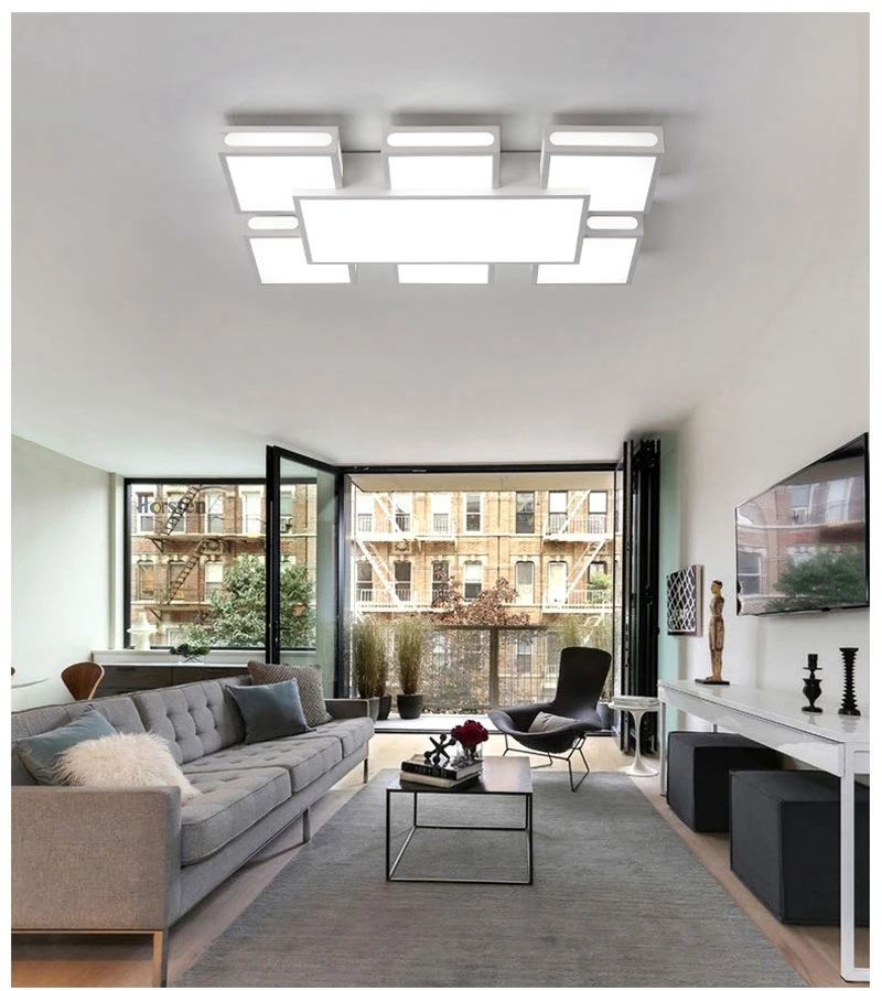 Modern Simple Acrylic LED Ceiling Lights Minimalist Rectangular Ceiling Chandelier Lights Lamp For Living Room Bedroom 220V (3)