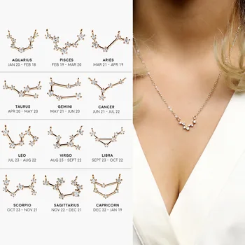 Gold Zodiac Pendant Necklace Zodiac Jewelry Celestial Constellation Necklace with crystal Gift Jewelry 10Pcs/Lot #LN1472-G
Gold Zodiac Pendant Necklace Zodiac Jewelry Celestial Constellation Necklace with crystal Gift Jewelry 10Pcs/Lot #LN1472-G