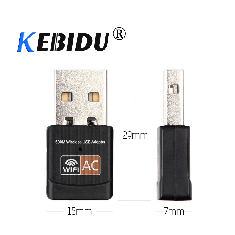 kebidu High speed 600 Mbps Mini Wireless Wifi Adapter 2.4GHz 5GHz USB WiFi antenna Dual Band computer Network Card
kebidu High speed 600 Mbps Mini Wireless Wifi Adapter 2.4GHz 5GHz USB WiFi antenna Dual Band computer Network Card