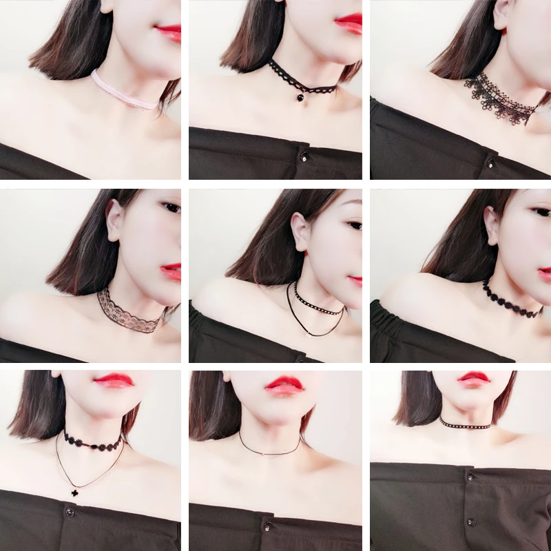 Simple Sexy Hollow Lace Chokers Necklaces for Women's Fashion Black Star Heart Crystal Elegant Necklaces & Pendants
Simple Sexy Hollow Lace Chokers Necklaces for Women's Fashion Black Star Heart Crystal Elegant Necklaces & Pendants