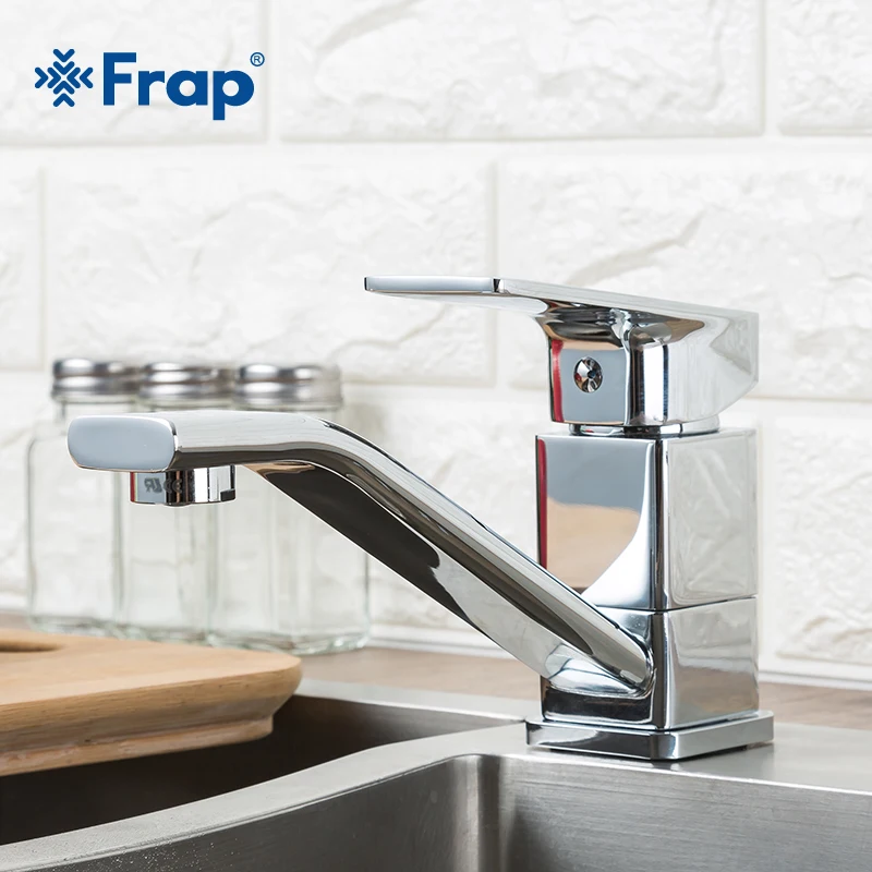FRAP кухонный кран на бортике хромированный 360 Поворотный для кухонного смесителя