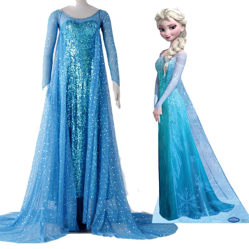 Hot Original Beautiful Elsa Ball Gowns Snow Queen Costume Princess Elsa