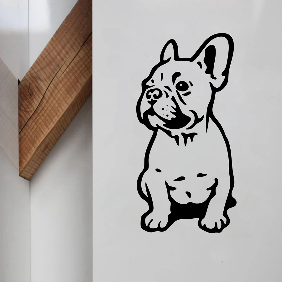 Image French Bulldog Vinyl Wall Sticker Cute Dog Wall Decasl For Home Car Decoration 2