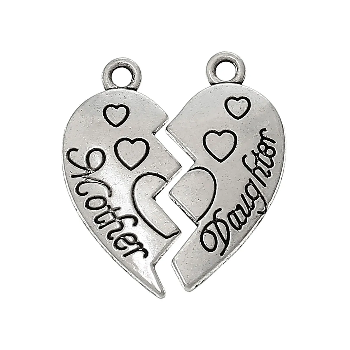 Zinc metal alloy Charm Pendants Heart Antique Silver Message Pattern " mother daughter " 24mm x 11mm ,4 Sets new
Zinc metal alloy Charm Pendants Heart Antique Silver Message Pattern " mother daughter " 24mm x 11mm ,4 Sets new