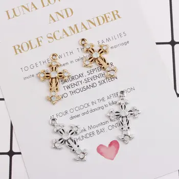 10PCS/Lot Metal Pendants Silver Gold Color Charms Crosses Shape DIY Charm With Rhinestone Charms For DIY Jewelry Making
10PCS/Lot Metal Pendants Silver Gold Color Charms Crosses Shape DIY Charm With Rhinestone Charms For DIY Jewelry Making