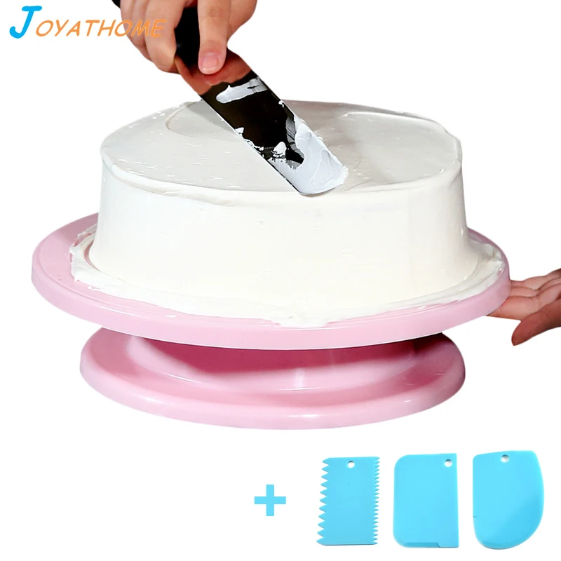 Joyathome 10 Inch Kitchen Decorating Icing Rotating Cake Turntable Cake Stands with 3pcs/Set Cake Cream Scrapers
Joyathome 10 Inch Kitchen Decorating Icing Rotating Cake Turntable Cake Stands with 3pcs/Set Cake Cream Scrapers