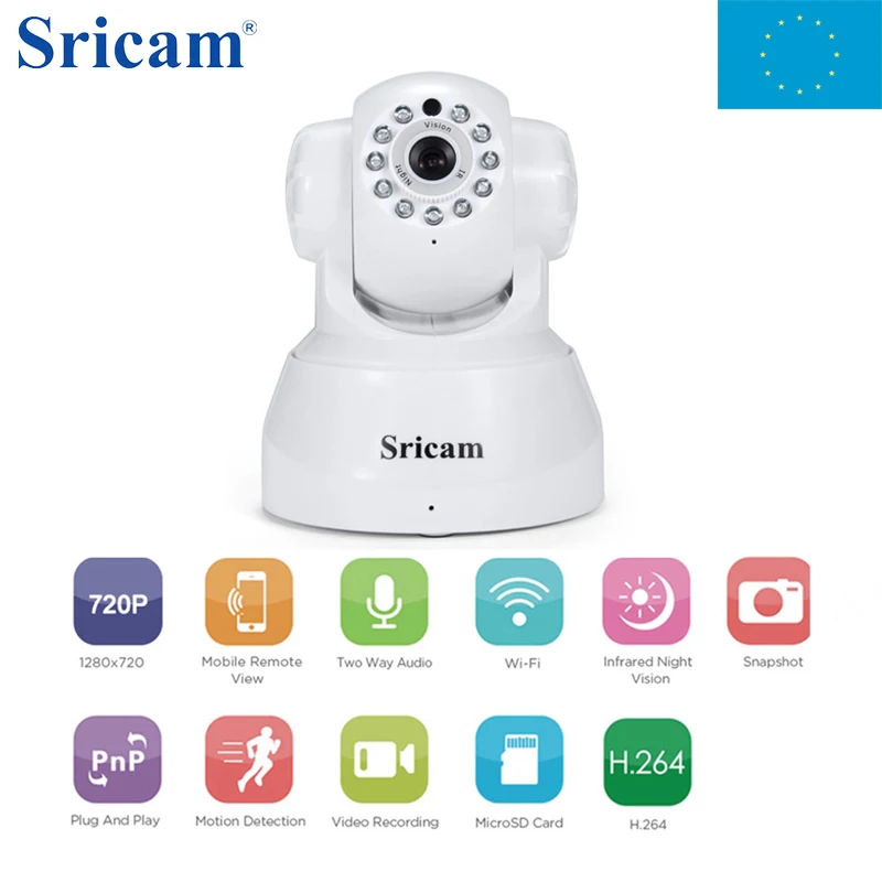 Sricam SP012 1.0MP IP Camera WiFi wireless Mini Camera Baby Monitor Alarm Night Vision Two Way Talk Security IP Camera ONVIF
Sricam SP012 1.0MP IP Camera WiFi wireless Mini Camera Baby Monitor Alarm Night Vision Two Way Talk Security IP Camera ONVIF