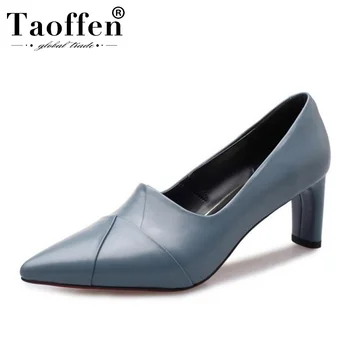 Taoffen Real Leather Simple Women Office Ladies Pumps Wedding Party Pointed Toe High Heel Shoes Women Dating Pumps Size 33-40
Taoffen Real Leather Simple Women Office Ladies Pumps Wedding Party Pointed Toe High Heel Shoes Women Dating Pumps Size 33-40