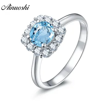 AINUOSHI Natural Blue Topaz Square Halo Ring 0.8ct Round Cut Gems Engagement Wedding Ring 925 Sterling Silver Jewelry Women Ring
AINUOSHI Natural Blue Topaz Square Halo Ring 0.8ct Round Cut Gems Engagement Wedding Ring 925 Sterling Silver Jewelry Women Ring