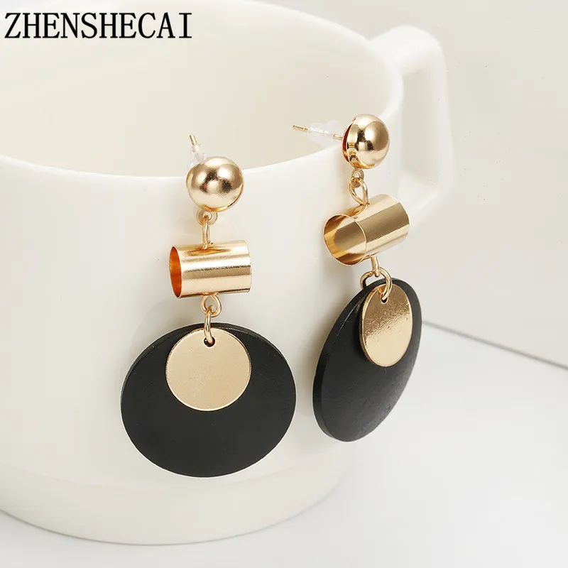 Fashion Earring Wooden piece round drop earring for women black green color hanging alloy earring jewelry wholesale
Fashion Earring Wooden piece round drop earring for women black green color hanging alloy earring jewelry wholesale